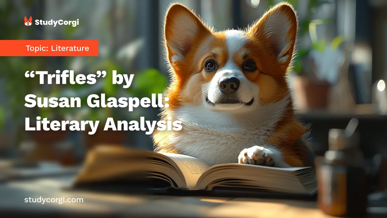 “Trifles” by Susan Glaspell: Literary Analysis - Essay Example
