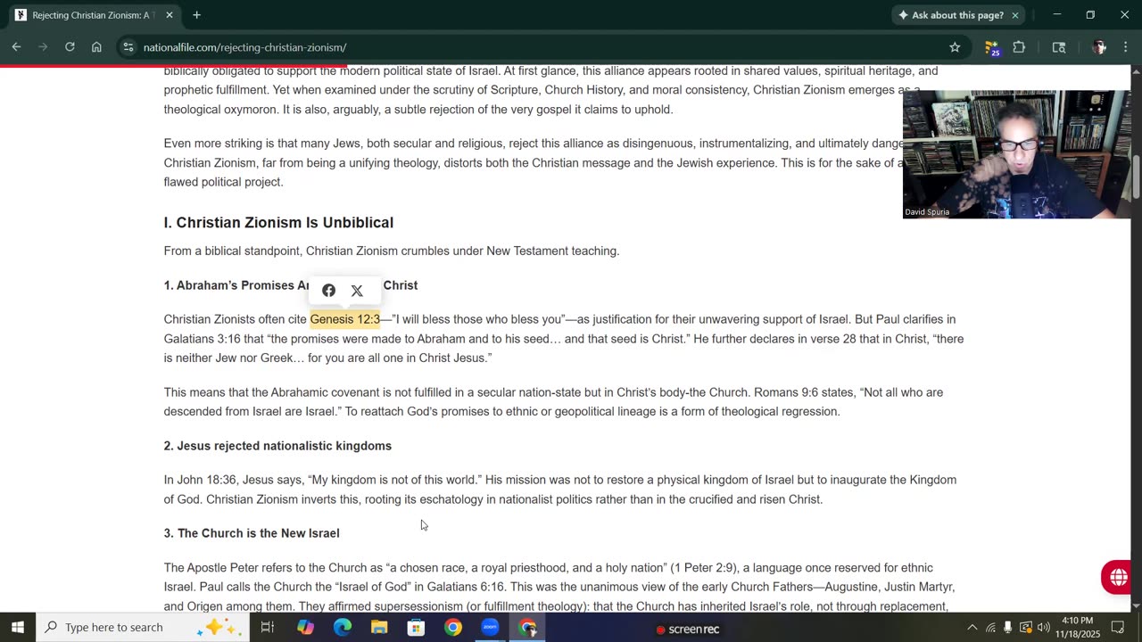 THE THEOLOGICAL BASIS FOR REJECTING CHRISTIAN ZIONISM