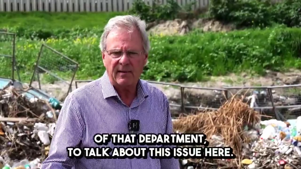 San Diego County Supervisor Jim Desmond shows how Mexico has been dumping
