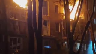 This is what one of Zaporizhia's high-rise buildings looks like after the Russian strike.