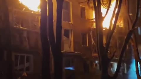 This is what one of Zaporizhia's high-rise buildings looks like after the Russian strike.