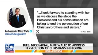 Tomorrow, Rapper Nicki Minaj will join Ambassador Mike Waltz at a conference highlighting