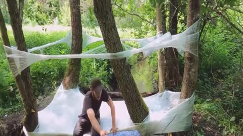 Building a Unique Shelter on the Water With Plastic Wrap