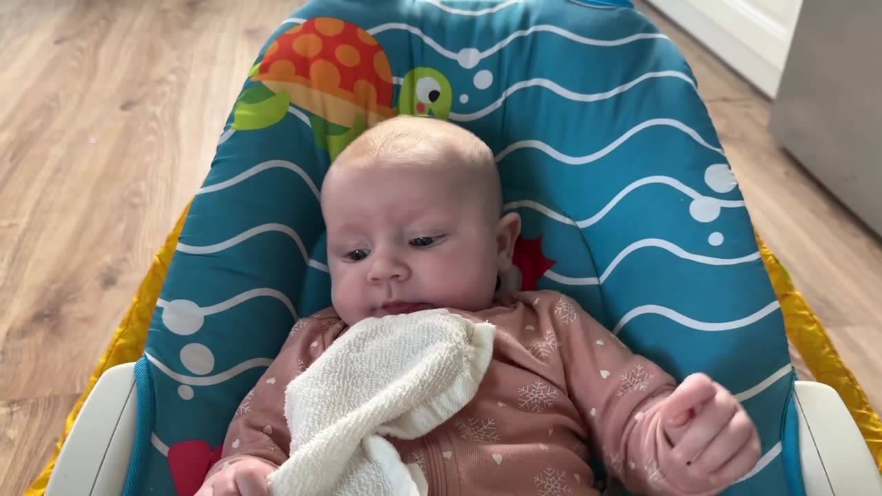 Baby Kayla Day 96 – Watching Everyone Eat Waffles in the Kitchen! 🧇👀💕