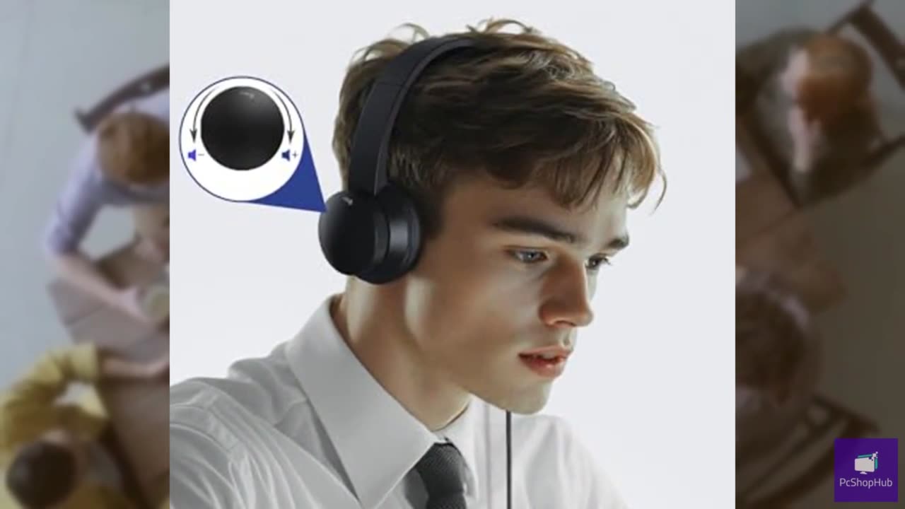 Masajoy USB Headset with Microphone for PC, Wired Headphones with Mic USB Headse