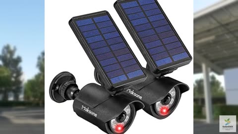 Maksone Solar Lights Motion Sensor Security Light METAL Finishing, Fake Camera R