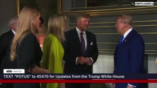 The King and Queen of the Netherlands greets President Trump