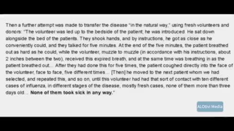 Flu Is Not Contagious -- Rosenau Experiment 1918