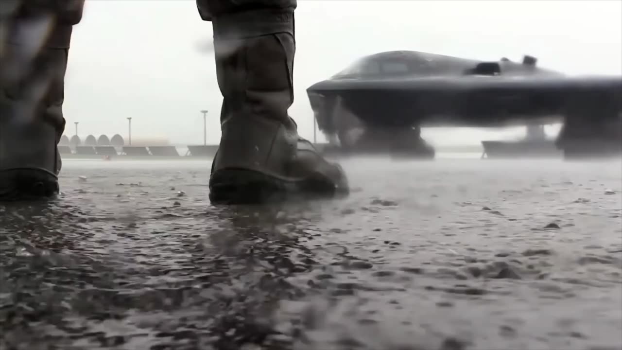 Two B-2 Spirit Stealth Bombers Training and Air Refueling