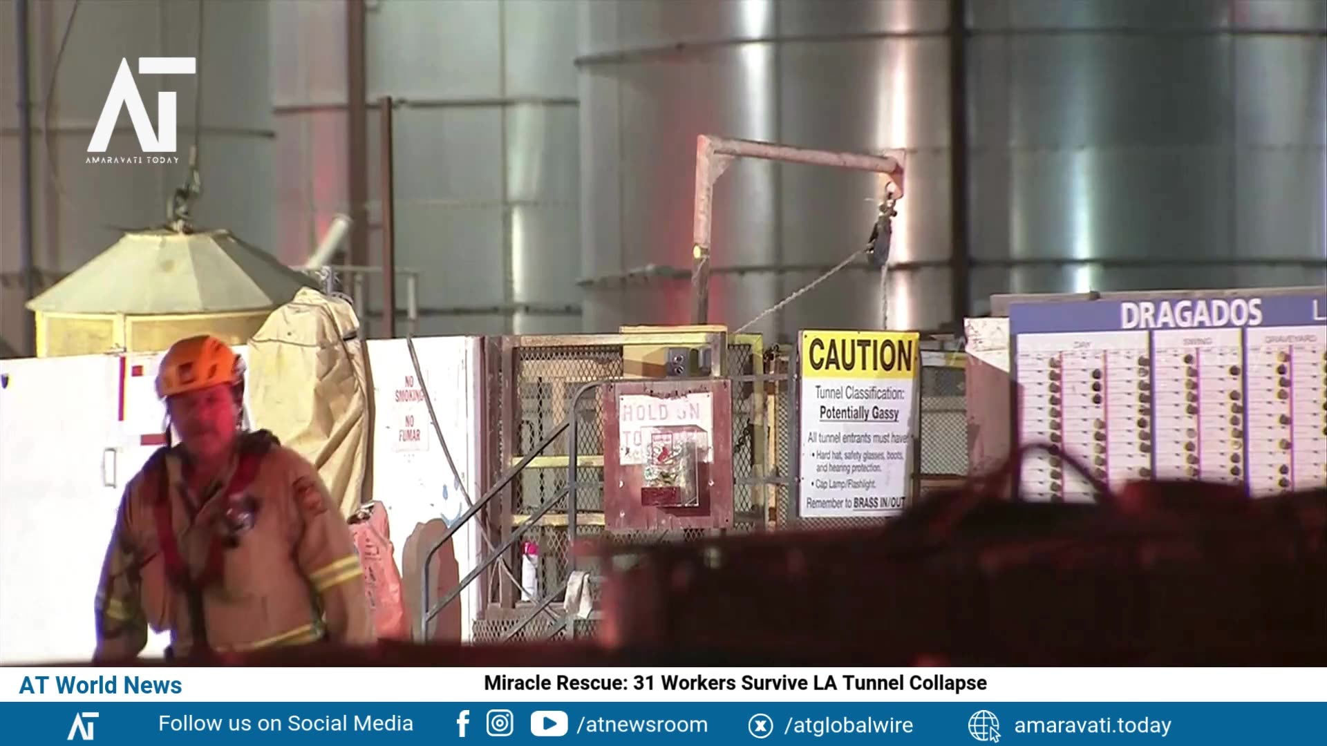 Miracle Rescue: 31 Workers Survive LA Tunnel Collapse | USA | Amaravati Today World News