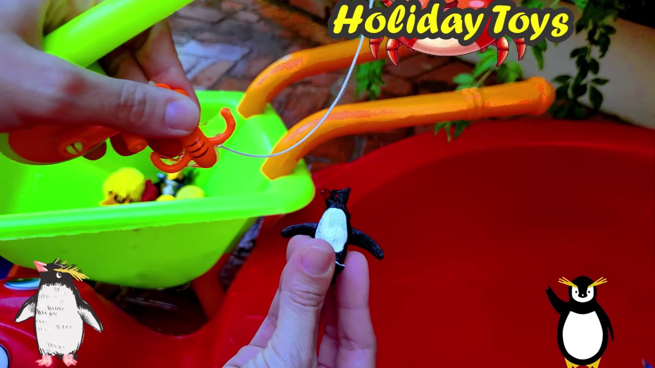 Green Parrot Practicing Putting Toys in Bucket