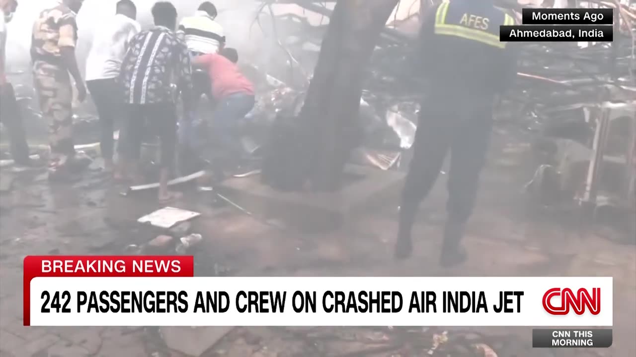 Air India flight to London crashes with 242 on board