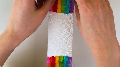 Paper towel turns into rainbow magic.hd