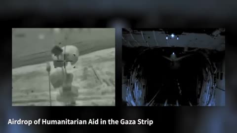 IDF shares video of humanitarian aid being airdropped over Gaza during overnight operations.