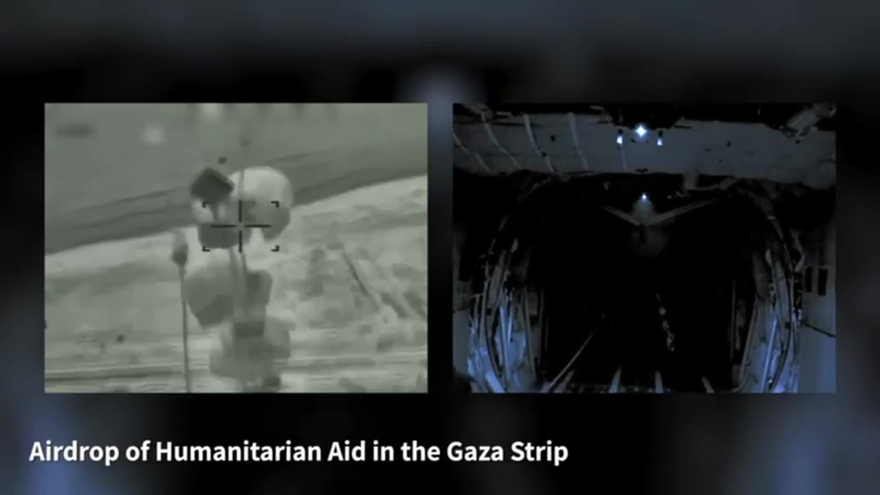 IDF shares video of humanitarian aid being airdropped over Gaza during overnight operations.