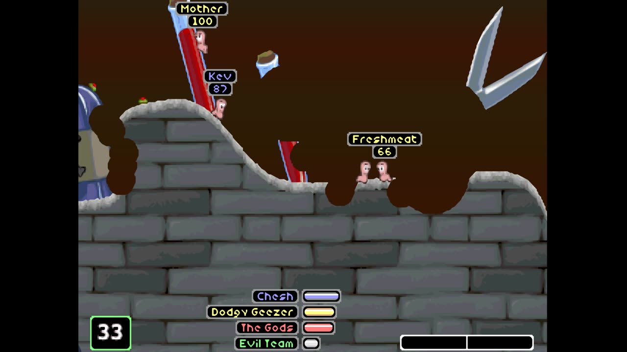 Worms Armageddon (PSX) 10min of Gameplay