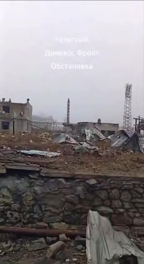 All that remains of the Pokrovsk mine administration.