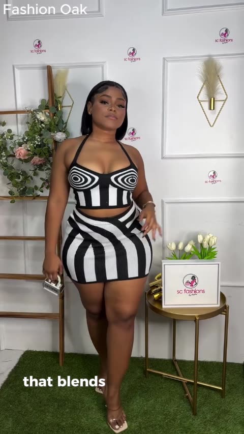 halter-style crop with hypnotic circular motifs