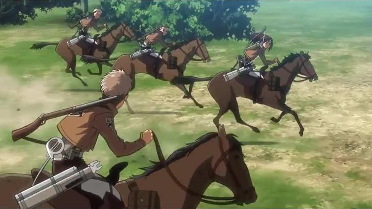 AOT S1E2 - Cadets Hunt the Wild Boar! | Epic Teamwork Moment