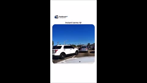 Woman of Color Cuts off White Man in Car and Crashes into Him But Cop Intervenes