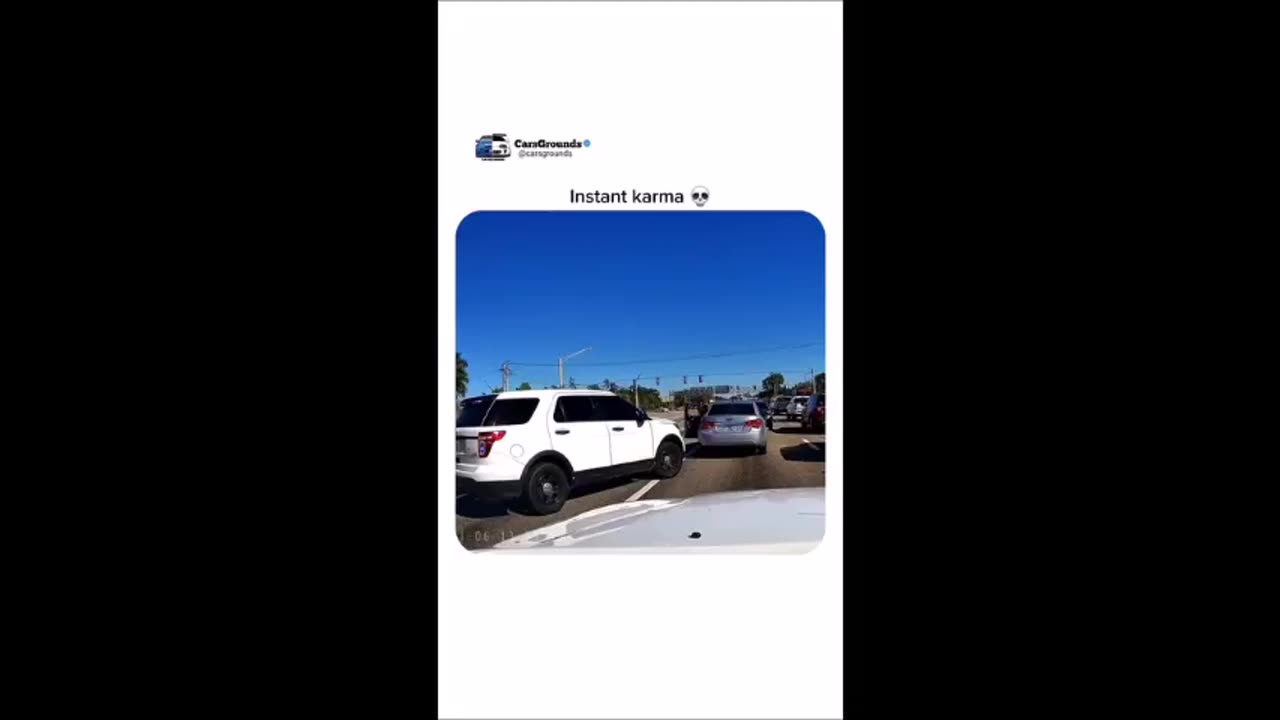 Woman of Color Cuts off White Man in Car and Crashes into Him But Cop Intervenes