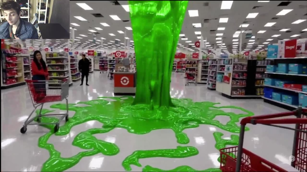 The Large Green Slime Spill In A Target Store Fake Funny Parody Video With Live Commentary