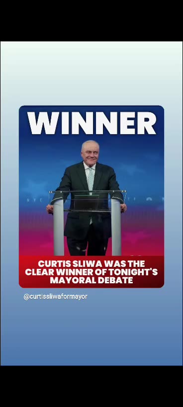 Curtis sliwa congratulations you won't debates you've got my vote 🗳 👏 ✔️ 10/17/25