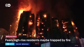 Hong Kong: 6 high-rise buildings on fire, people possibly still trapped inside