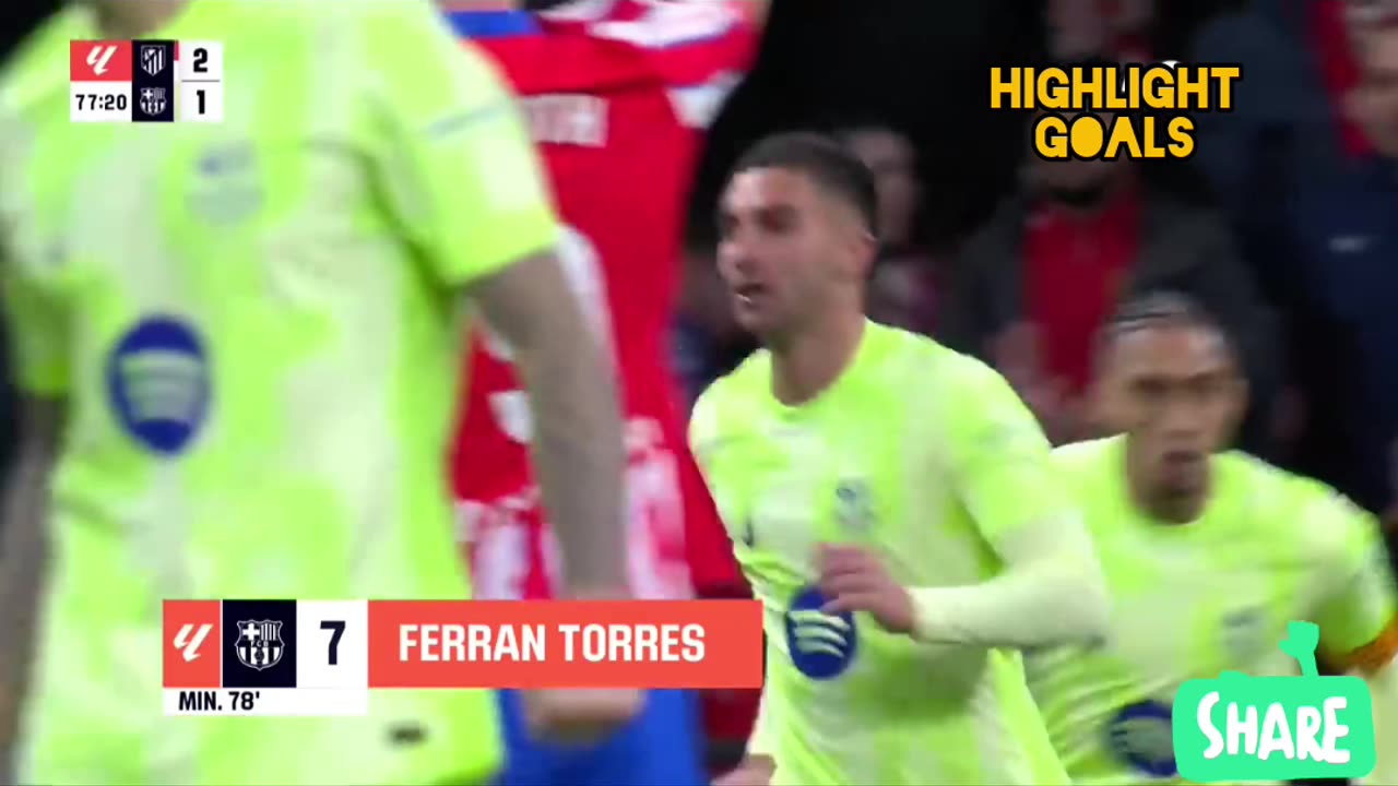 Atletico Madrid 2 VS 4 Barcelona highlight