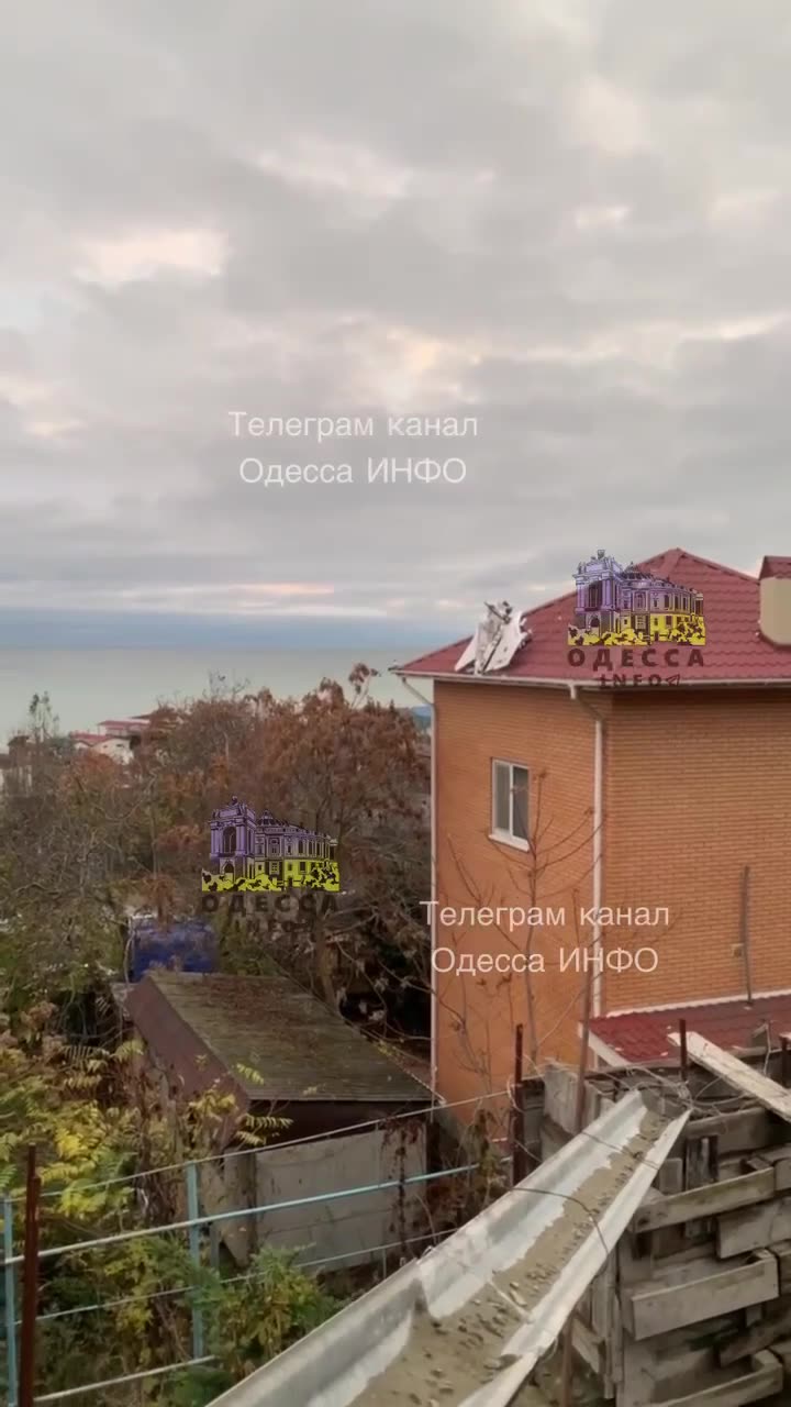 A drone on the roof of a residential building after todays attack on Odesa.