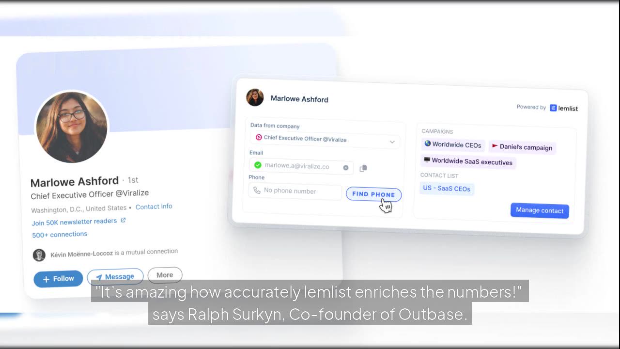 Find Verified Business Phone Numbers with lemlist's Waterfall Enrichment