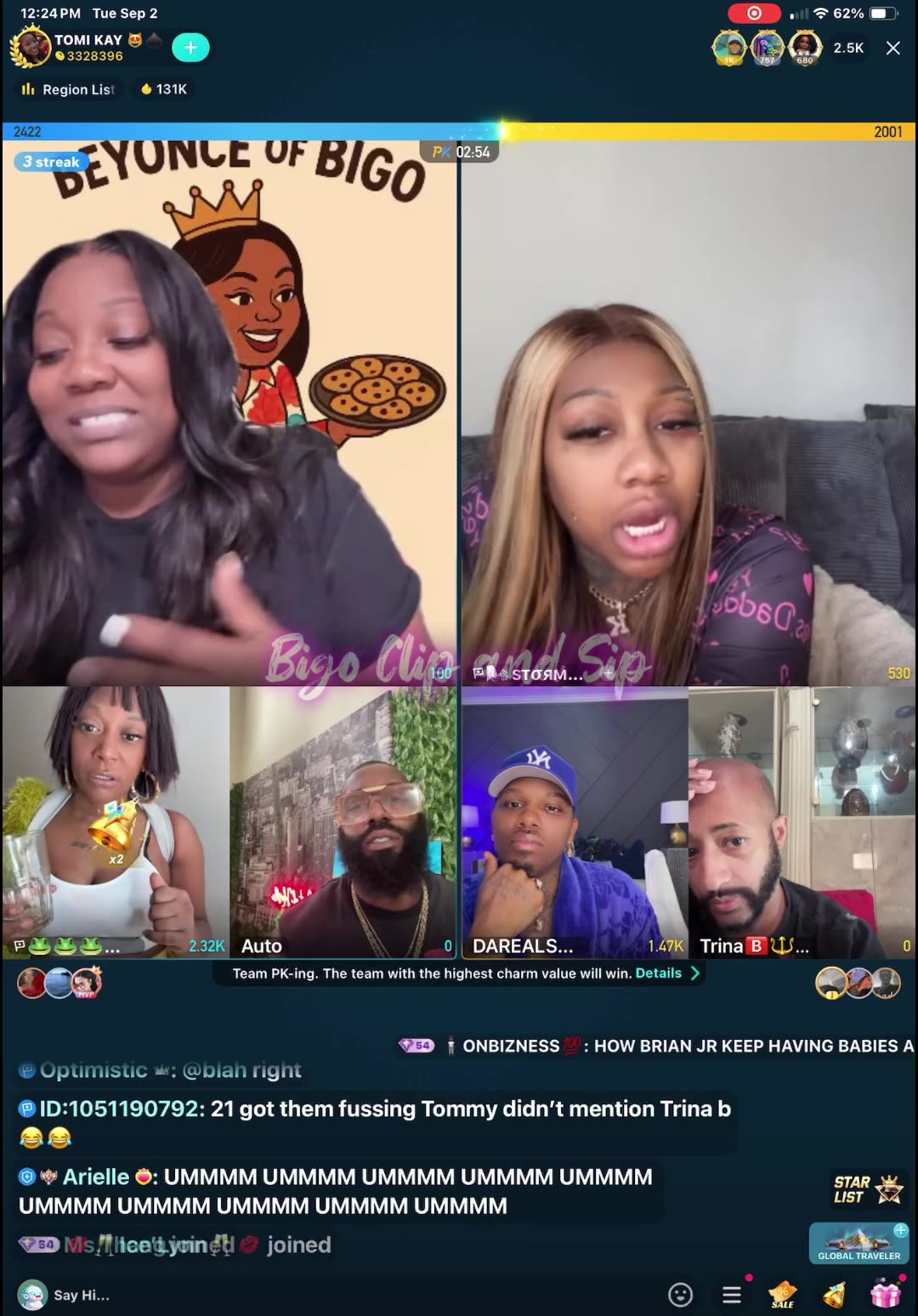 Team PK TomiKay 21 Auto Storm Supa Keyz ft TrinaB going dark 9/2/25 #bigoclipandsip