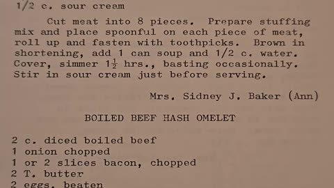 Recipe for Beef Roll ups Vintage recipe from 1975