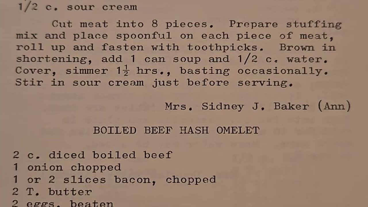 Recipe for Beef Roll ups Vintage recipe from 1975