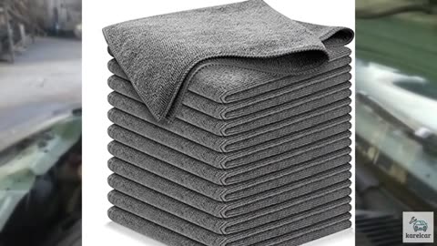 USANOOKS Microfiber Cleaning Cloth Grey - 12 Pcs (12.5"x12.5") - High Performan