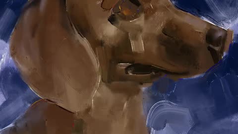 Oil painting wienerdog in PROCREATE✨