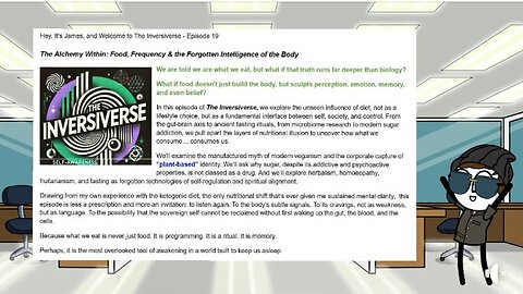 The Inversiverse - Episode 19 - The Alchemy Within: Food, Frequency & Forgotten Intelligence