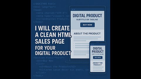 I will create a clean HTML sales page for your digital product