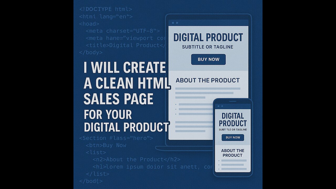 I will create a clean HTML sales page for your digital product