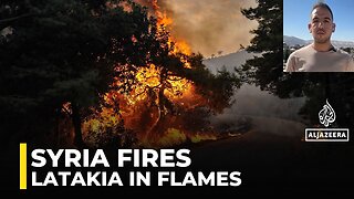Syria wildfires: Emergency workers battle flames in Latakia province