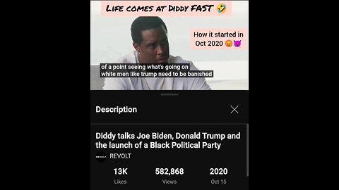 Diddy vowed to break Trump's neck & eat the arms of MAGA voters in 2020, now he's begging for pardon