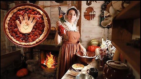 Making a Cherry Pie in 1808 |No Talking Real Historic Recipes| Cherry Currant Pie