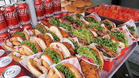 American Style Cheese Burger, Chicken Burger, Shrimp Burger - Burger Shop in Korea