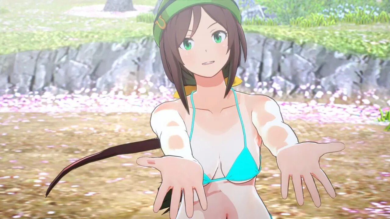 A group of idols dressed in Bikini dancing in garden,song called Marionetteは眠らない