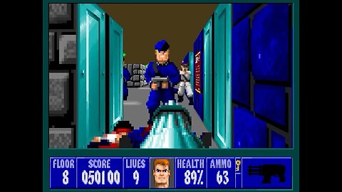 Wolfenstein 3D, DOS, 1992 - 100% Complete, Episode 6 Floor 8 (Confrontation)