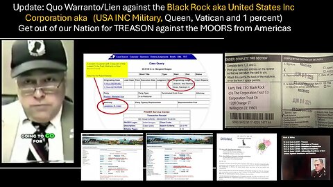 BLACK ROCK aka UNITED STATES INC FOREIGN CORP MUST COME DOWN AS A MATTER OF INTERNATIONAL LAW