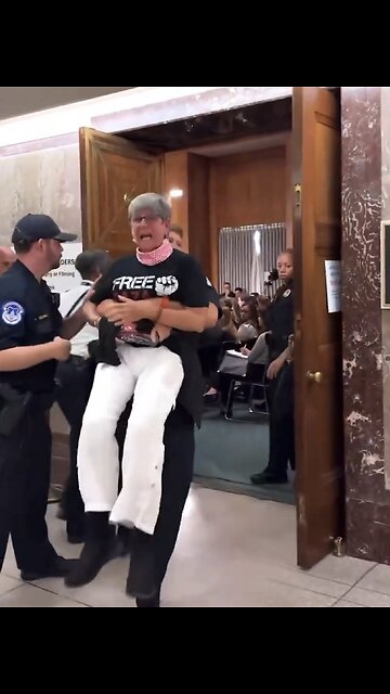 LEFTIST PROTESTERS ARRESTED🚔👮‍♂️👩‍🎤👮👨‍🎤👮🏻‍♀️👨‍🎤🚨📸DURING SECRETARY OF STATE HEARING🏢👨‍💼💫