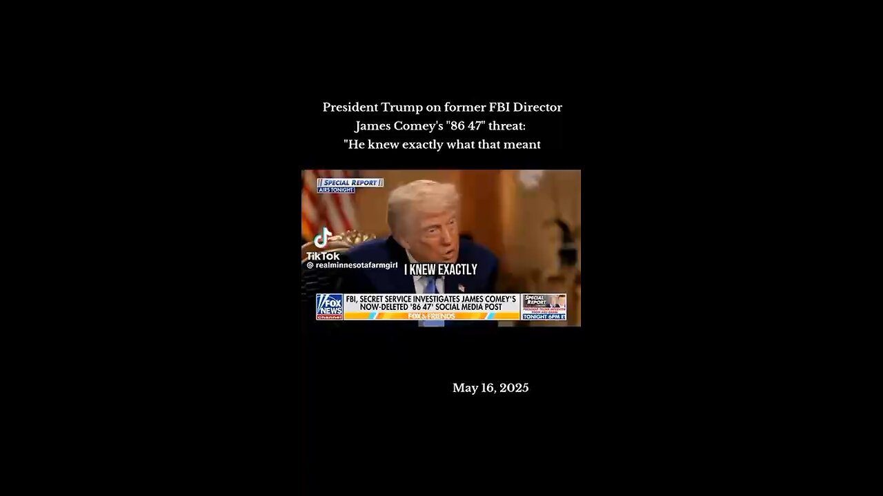 Interview with President Trump, about comments that James Comey had made in a photo that referenced