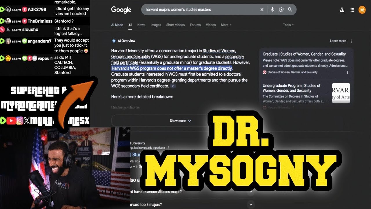 Myron Is Going Back To School To Get His Master's Degree In Women Studies To Become Dr. Misogyny