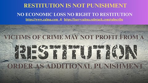 Restitution is not Punishment